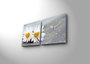 Wallity Reloj de Pared Decorativo de Lienzo 2P2828CS-1 (2 Piezas 28x28 cm)
